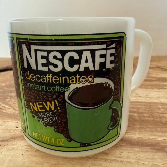 RARE - Vintage - Federal Glass Milk Glass - NESCAFE - Advertising - Mug - Picture 4 of 9